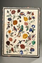 Rectangular tabletop with opulently decorated pietra dura work "Birds in flower tendrils", various 