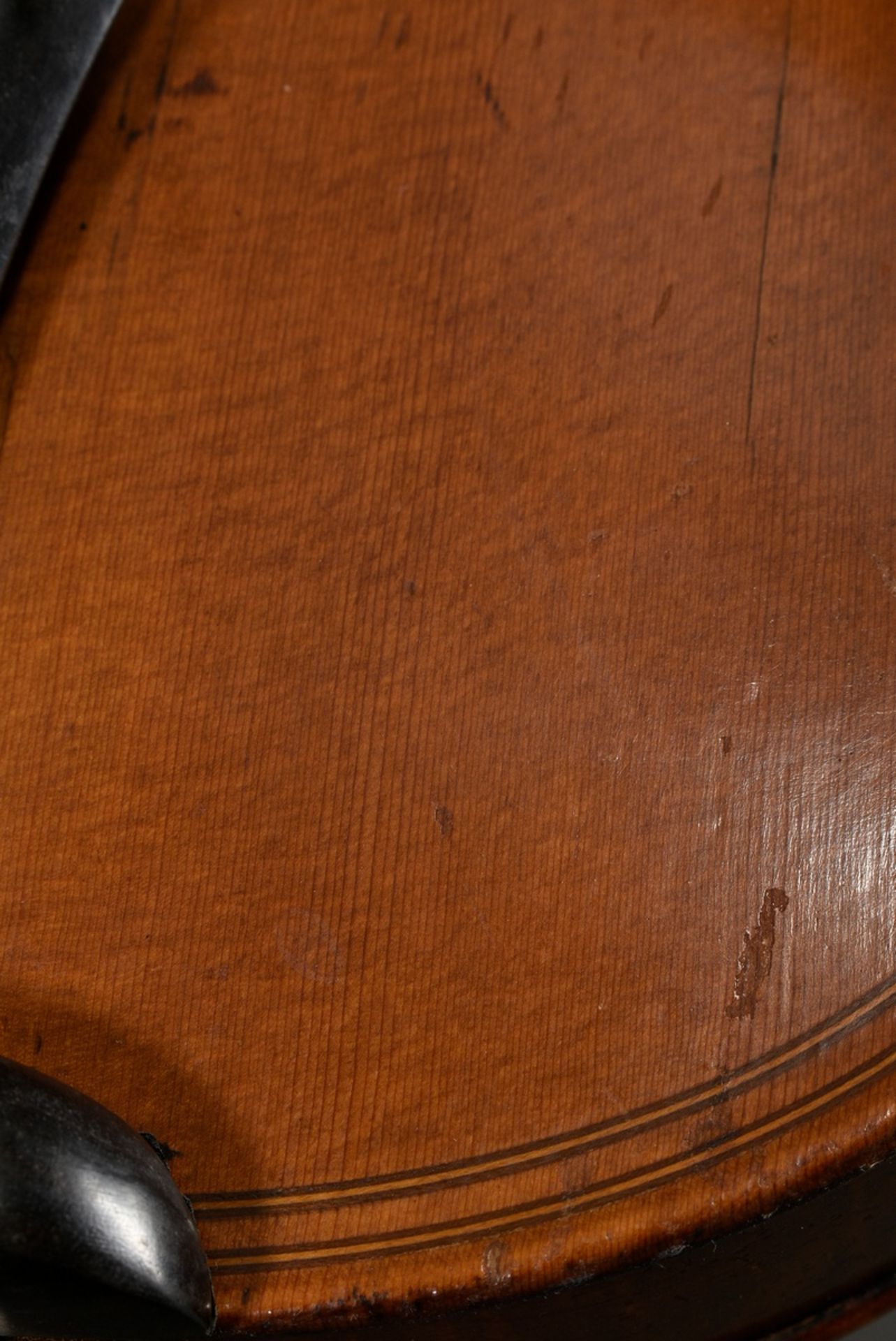 Elegante Geige nach Maggini, deutsch 19.Jh., feinjährige Fichtendecke, zweiteiliger schön geriegelt - Bild 13 aus 16