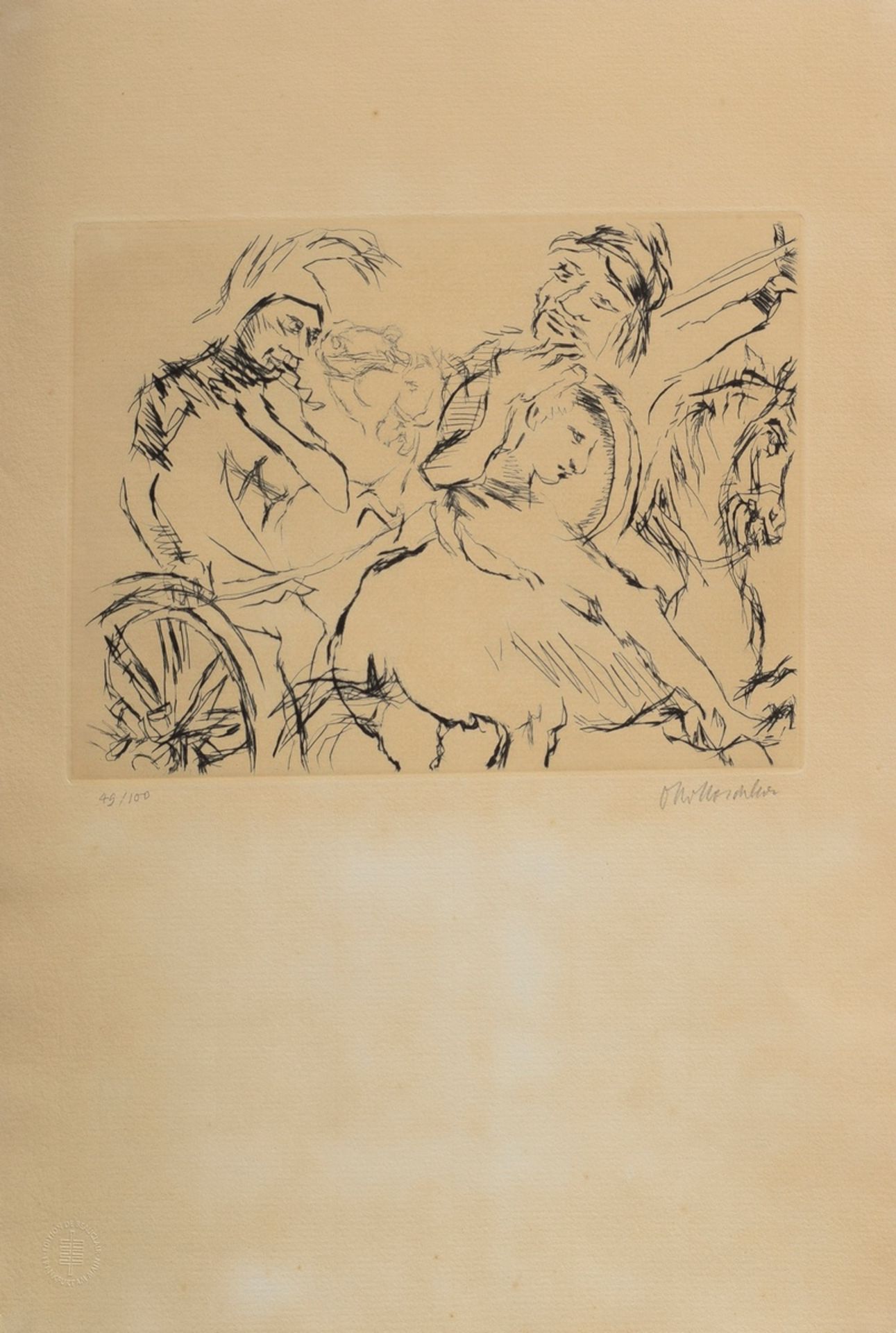 Kokoschka, Oskar (1886-1980) "Achilles auf dem Schlachtfeld" (aus: Penthiselea) 1969/70, Radierung, - Bild 2 aus 3