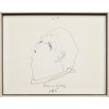 Janssen, Horst (1929-1995) "Portrait of a man" 1975, pencil, sign./dat./dedicated below, 21x27.5cm 