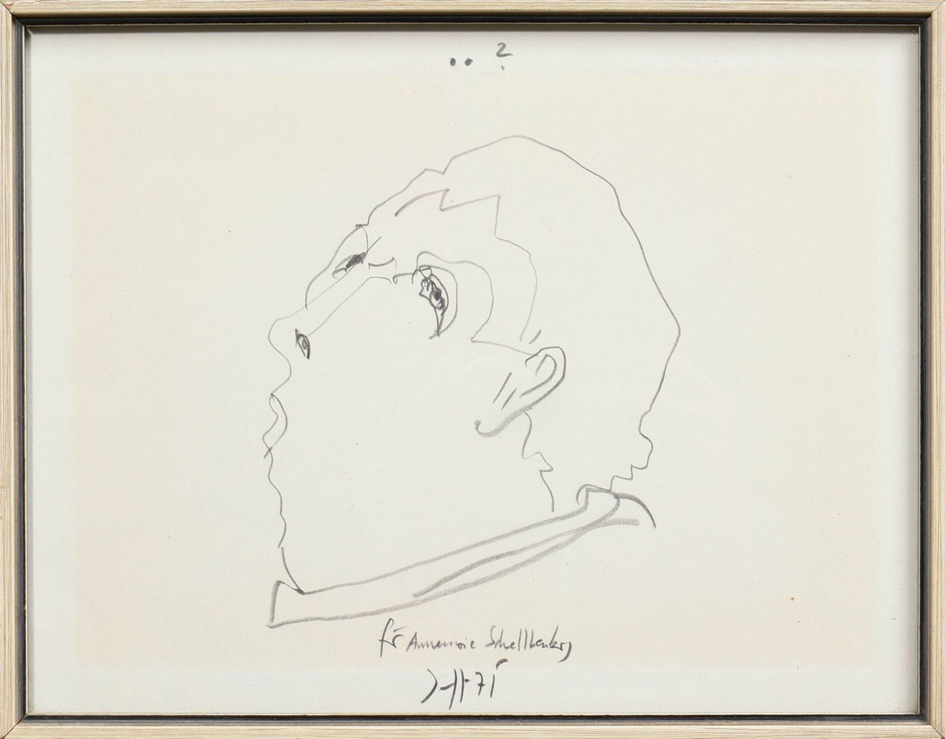 Janssen, Horst (1929-1995) "Portrait of a man" 1975, pencil, sign./dat./dedicated below, 21x27.5cm 