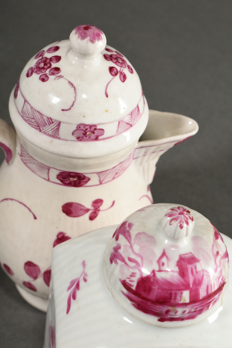 2 Various pieces of porcelain: Rauenstein jug (h. 15cm) and Wallendorf tea caddy with (h. 13cm) - Image 3 of 8