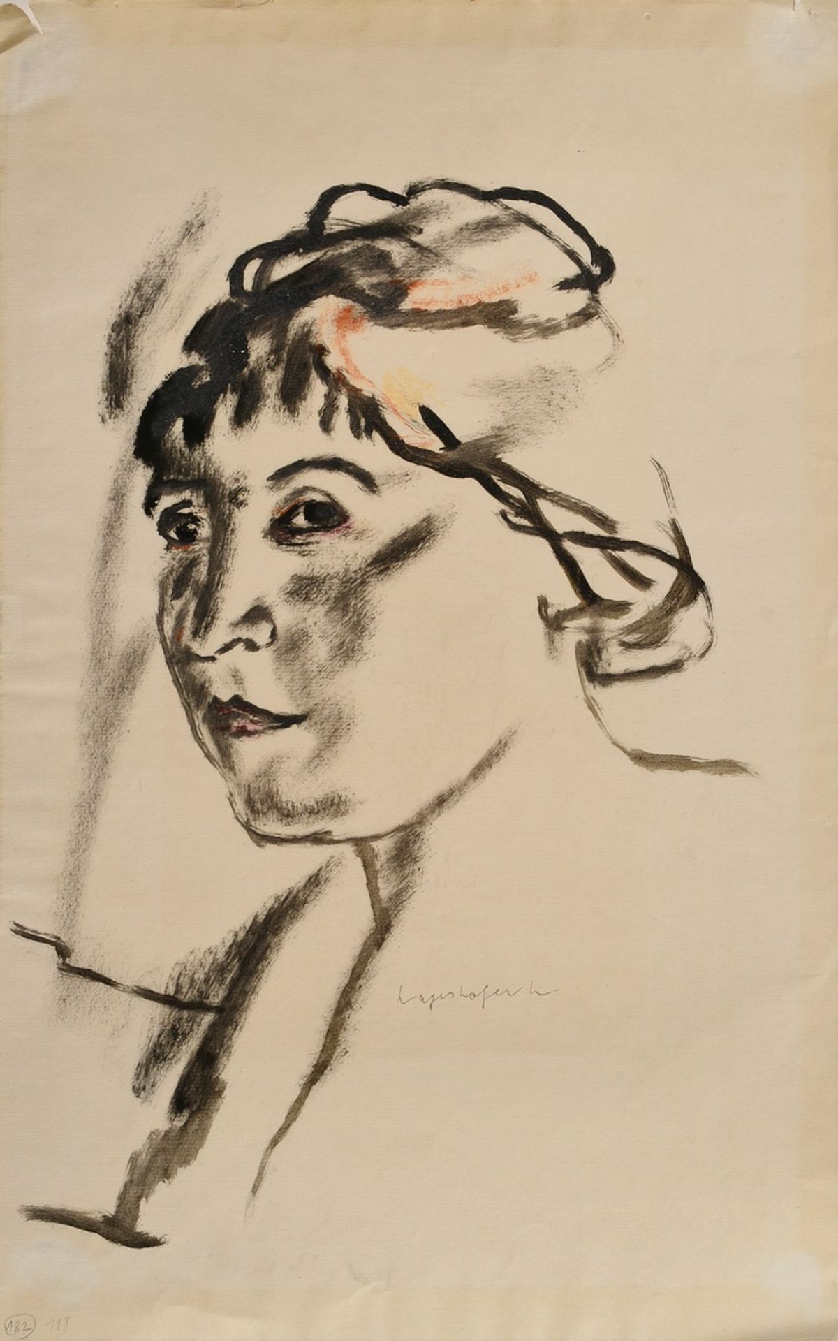 Mayershofer, Max (1875-1950) "Portrait of a lady in three-quarter profile", oil/paper, b. sign., SM