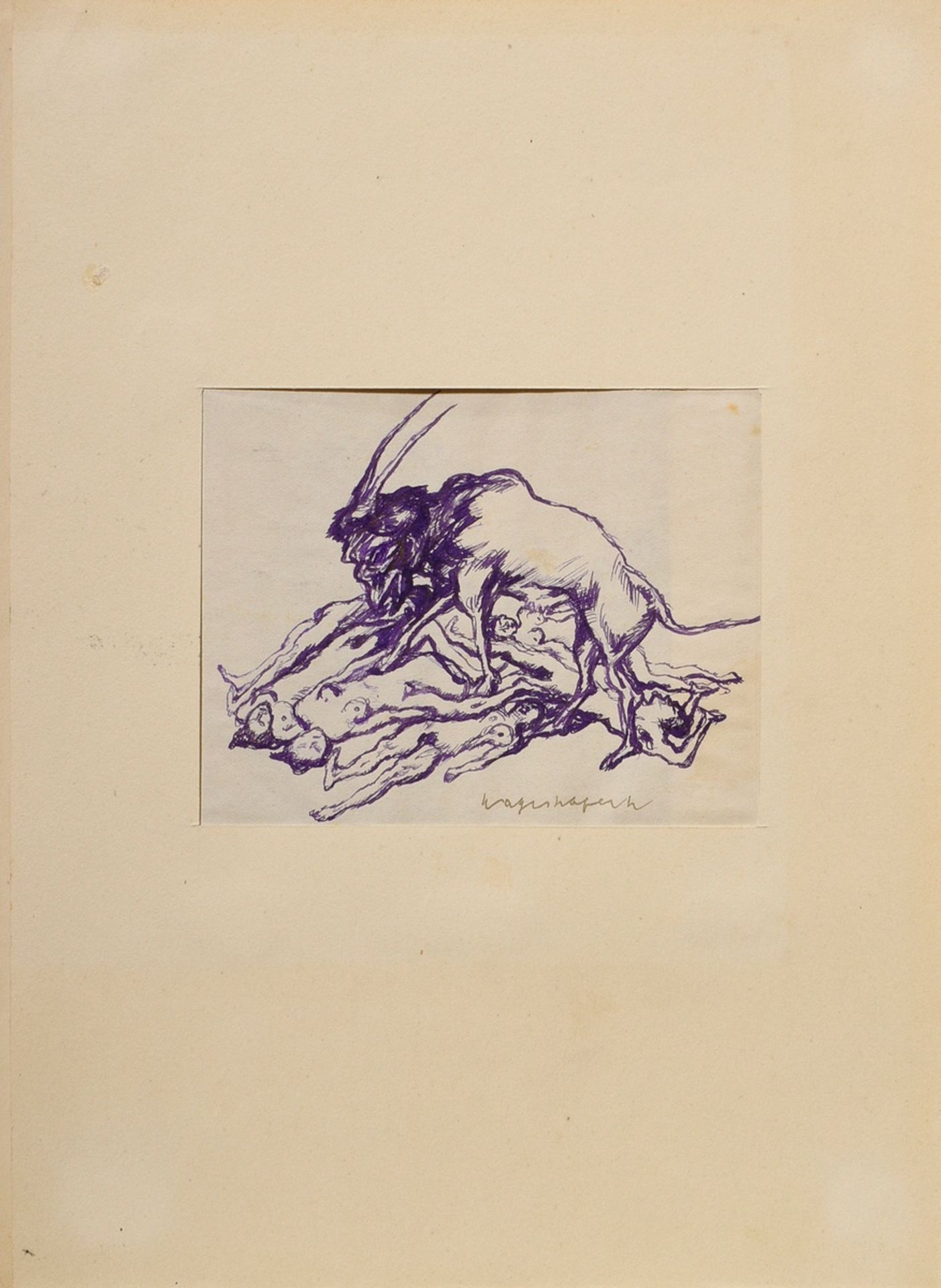 Mayershofer, Max (1875-1950) "Skizzenbuch Groteskes, Portraits und Landschaften", Tinte/Kohle, je s - Bild 13 aus 27