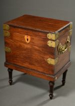 George I travelling chest with original brass fittings and handles, England c. 1800, mahogany with 