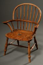 Antique children's Windsor armchair, beech and elm, England 1st half 19th c., h. 22.5/52cm