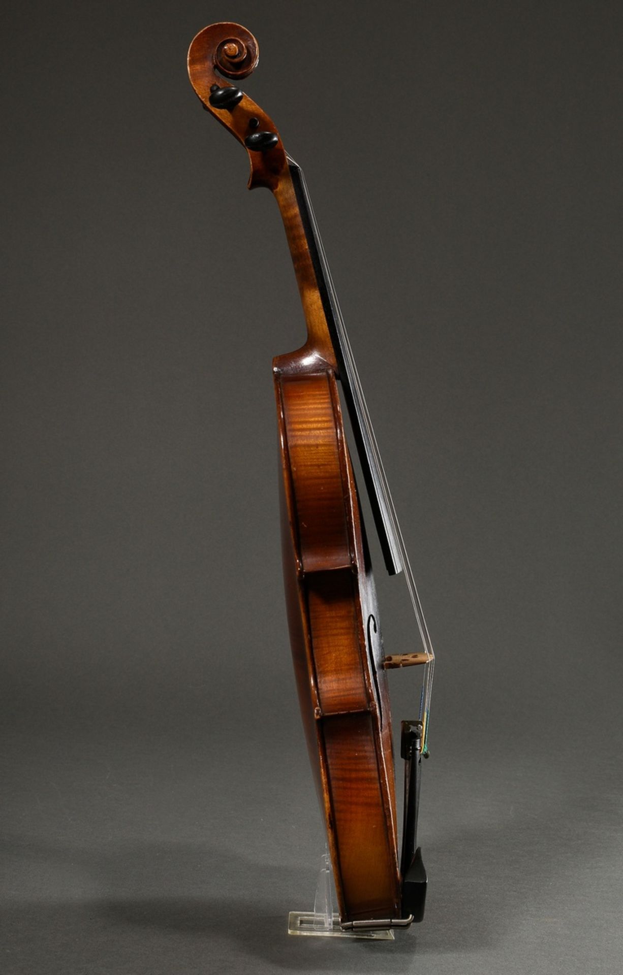 Deutsche Geige / Violine, 1. Hälfte 20.Jh., geteilter Rücken, ohne Faksimile-Zettel, Stimme steht,  - Bild 3 aus 17