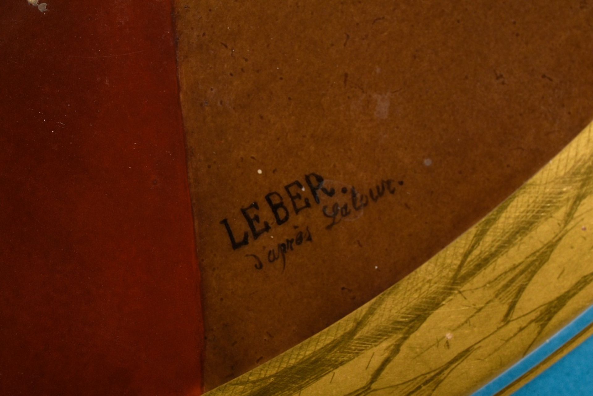 Großes rundes Sevres Tablett mit lupenfeiner Portraitmalerei "Marie Leizinska" in radierter Goldrah - Bild 4 aus 9