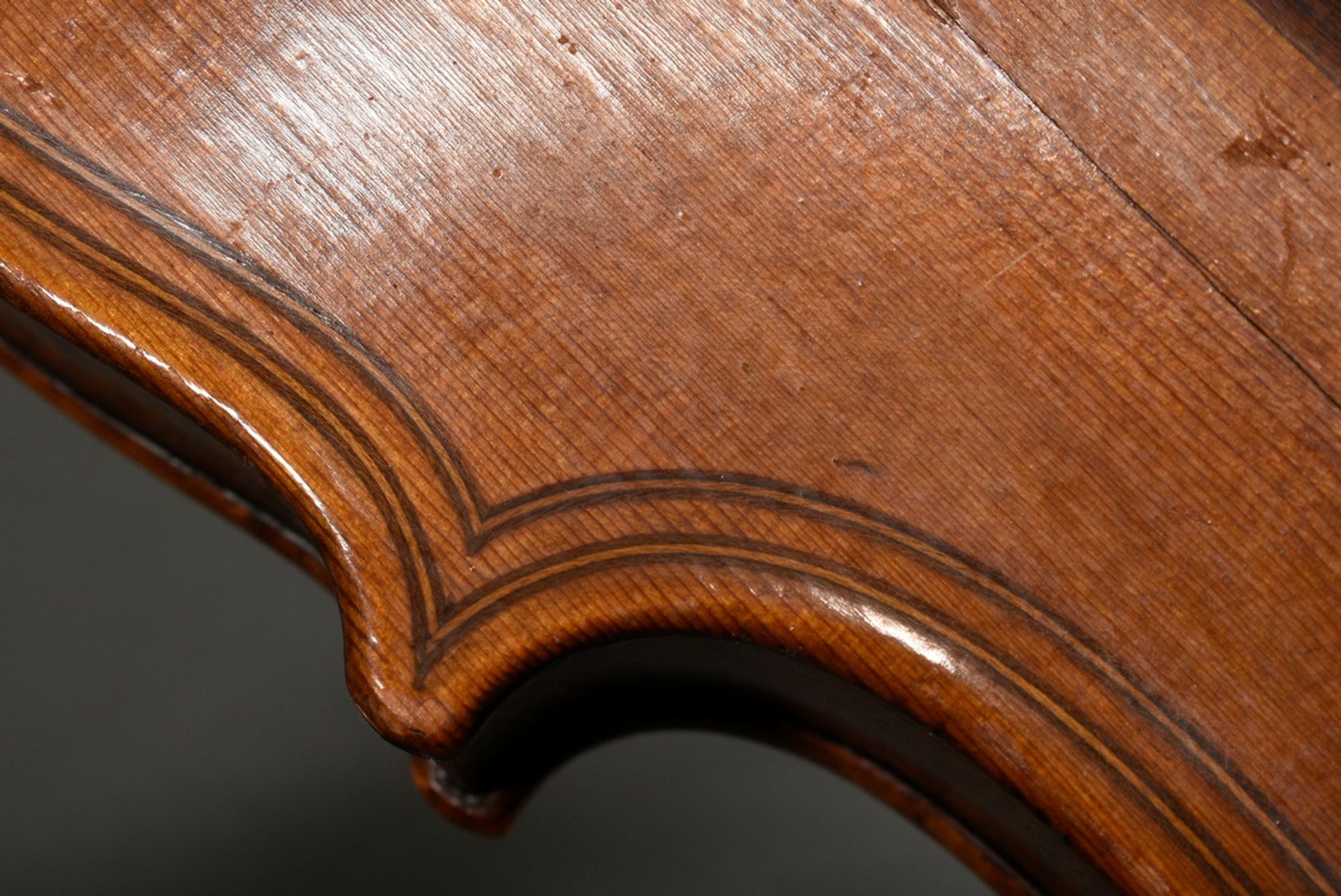 Elegant violin after Maggini, German 19th c., fine-grained spruce top, two-piece beautifully flamed - Image 14 of 16