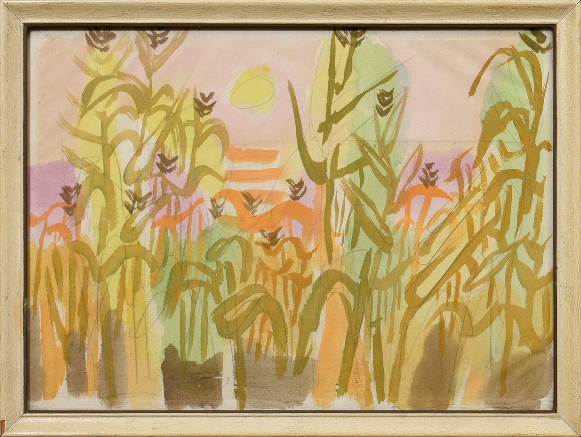 Bargheer, Eduard (1901-1979) "Cornfield in the sunlight", watercolour/pencil, verso "City sketch"/i - Image 2 of 4
