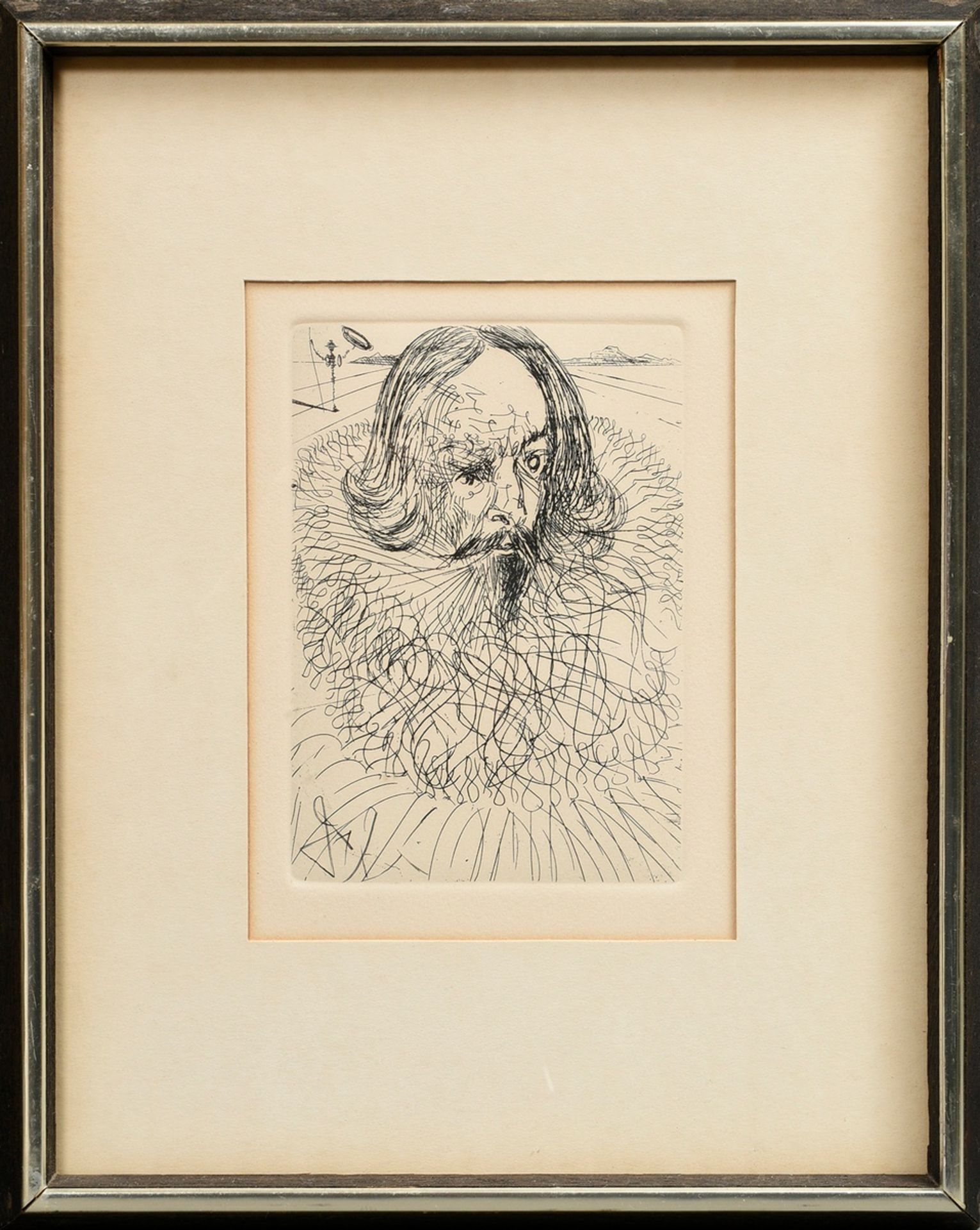 Dali, Salvador (1904-1989) "Cervantes" c. 1966, etching, from: "Five Spanish Portraits", sign. lowe - Image 2 of 3