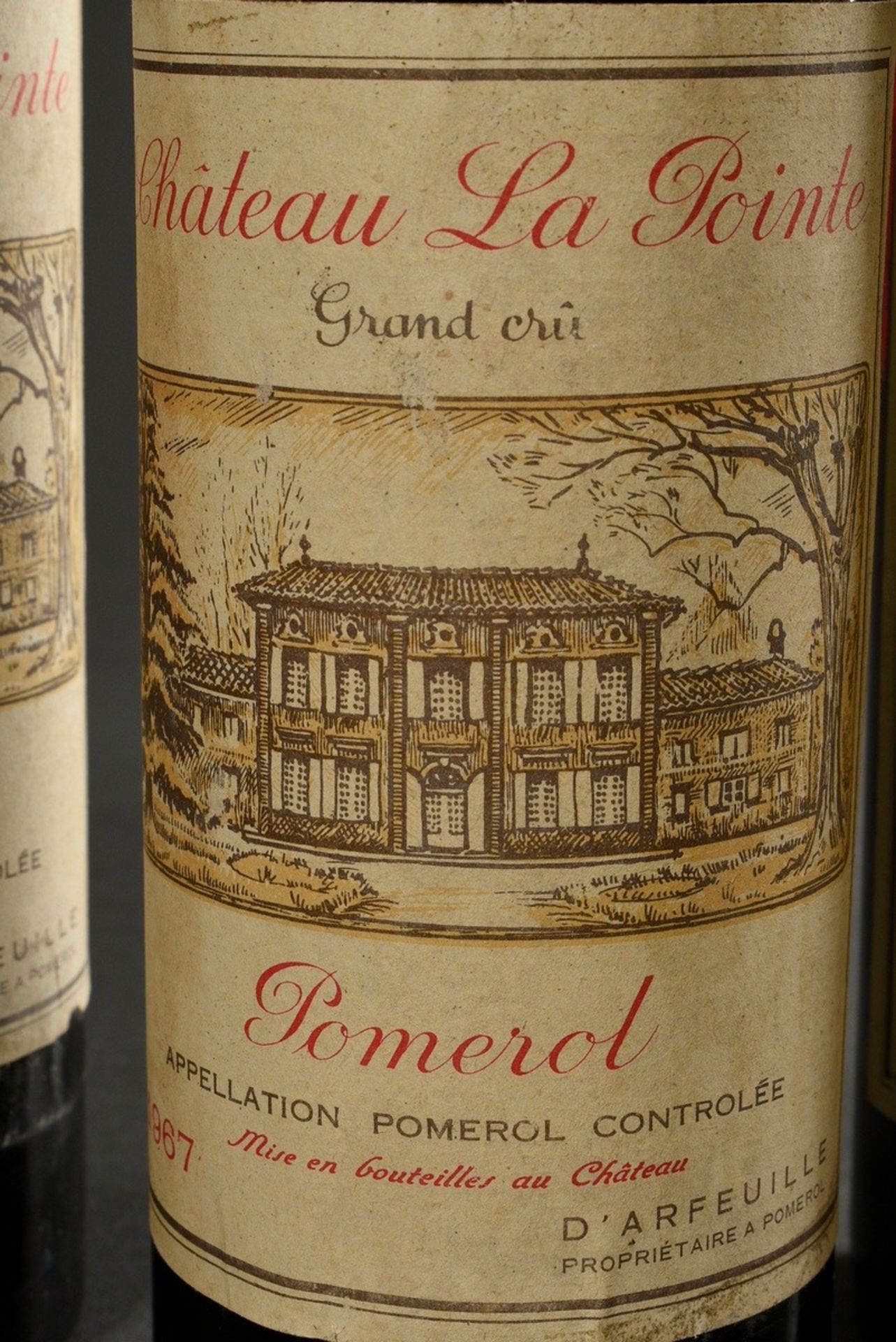 6 Flaschen 1967 Chateau La Pointe grand cru, mebac, Pomerol, Frankreich, Rotwein, 0,75l, durchgehen - Bild 3 aus 6