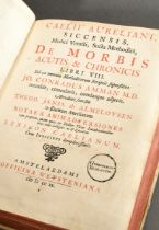 Band "Caelius Aurelianus de Morbis Acutis et Chronicis", Amsterdam 1709, Kupferstich als Frontispiz