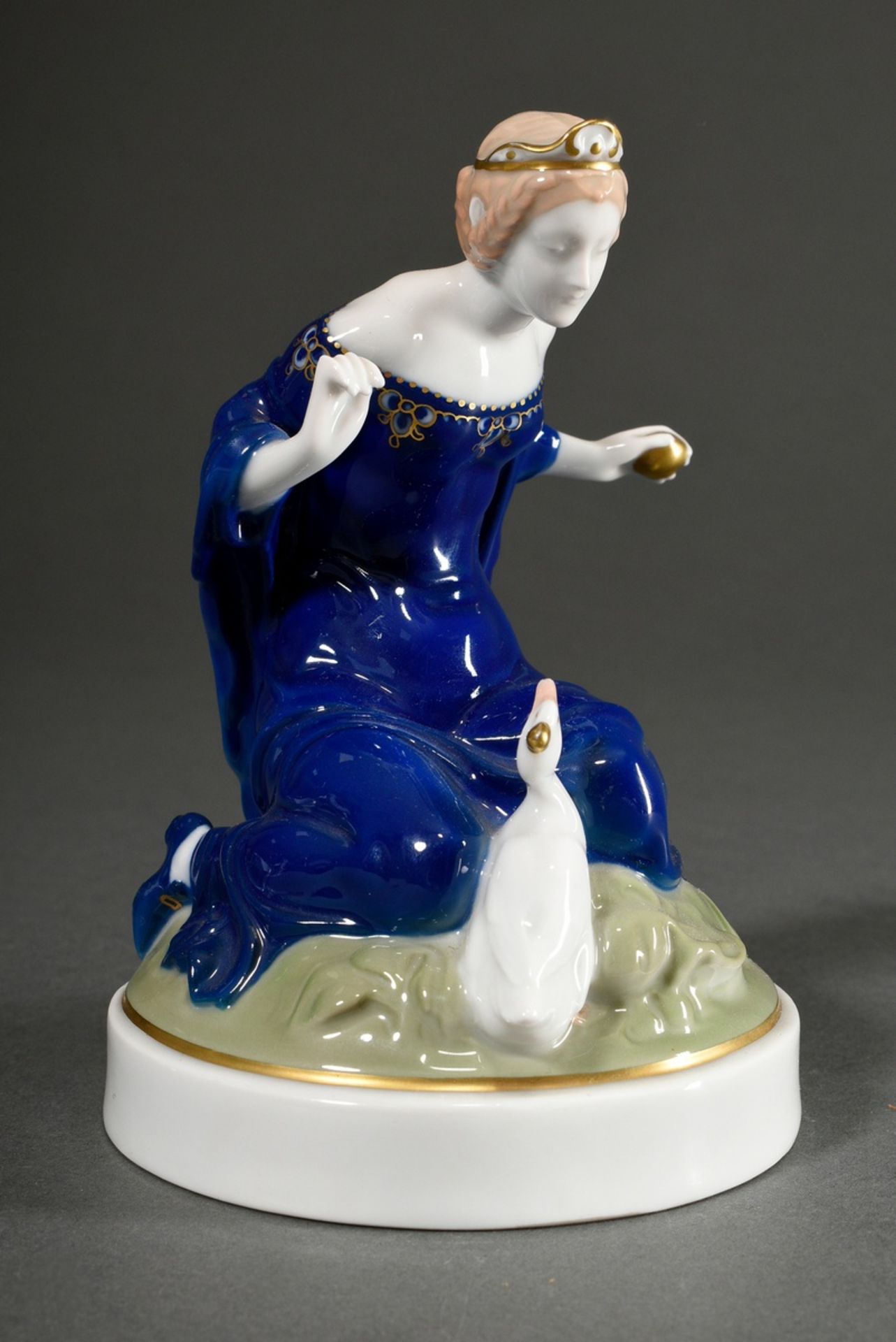 Rosenthal Selb Bavaria porcelain figurine "Princess with golden ball and goose", polychrome painted - Image 2 of 5