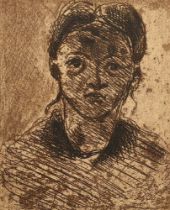 Cezanne, Paul (1839-1906) "Tête de jeune Fille" 1873, Radierung, u.r. i. Druck sign./dat., PM 13x10