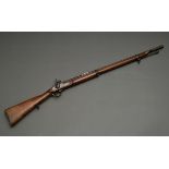 Percussion rifle, marked "Dresse. Ancion Laloux & Cie A Liege", walnut full stock, brass and iron, 