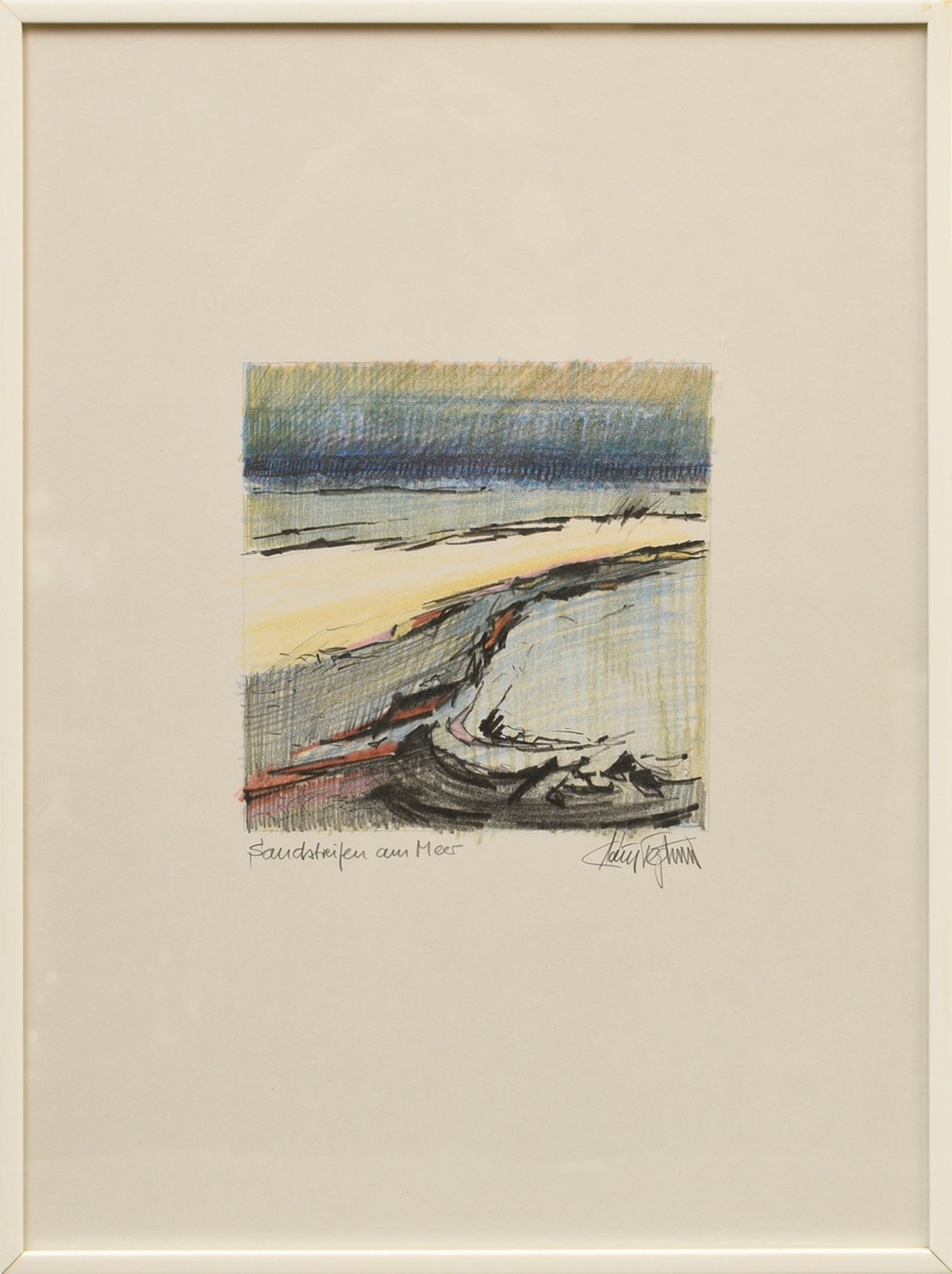 3 Tegtmeier, Claus (*1946) "Sandstreifen", High and Dry" und "Nachtflut", Bleistift/Buntstift, u. s - Bild 5 aus 11