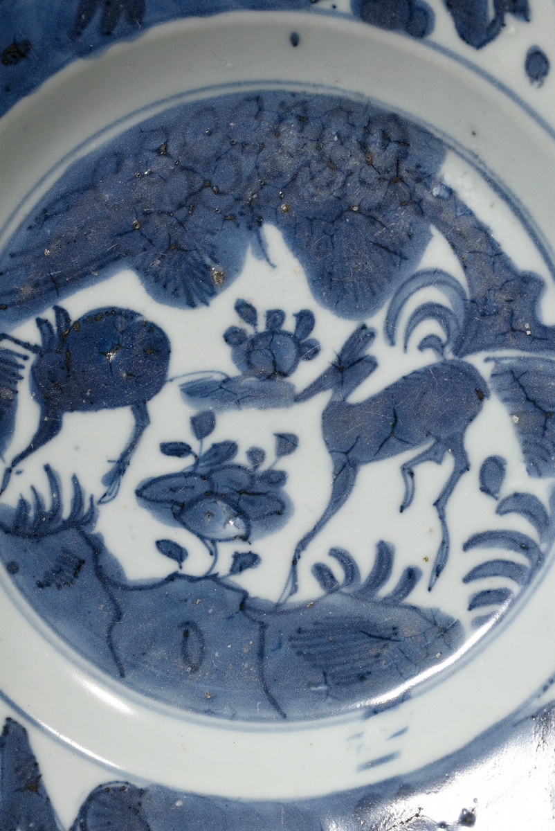 3 Various pieces of Chinese export porcelain with blue painting decoration: 2 plates (Ø 20/20.5cm)  - Image 11 of 11