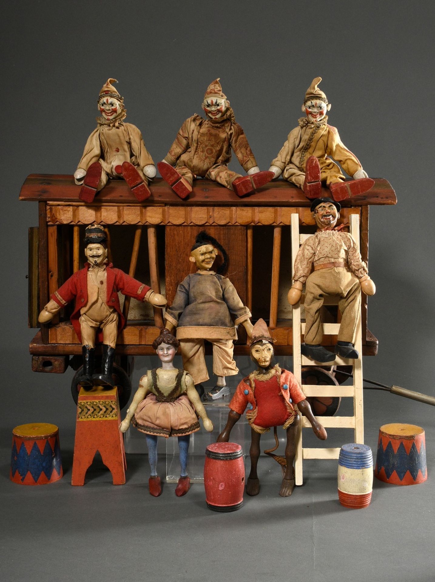 24 Diverse Teile seltener Spielzeug "Zirkus", Herst.: Albert Schoenhut, Philadelphia um 1910, beste - Bild 3 aus 23