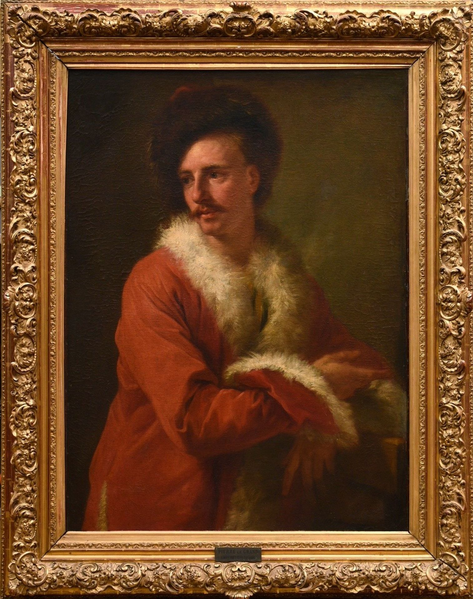 Unbekannter Portraitist des 18.Jh. „Zar Peter der Große (1672-1725)", Öl/Leinwand auf Hartfaser kas - Bild 2 aus 16