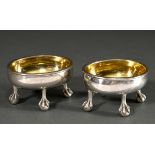 Pair of oval salvers on claw-and-ball feet, base engraved ‘CFT 1783’, not interpreted MM: IPH, city