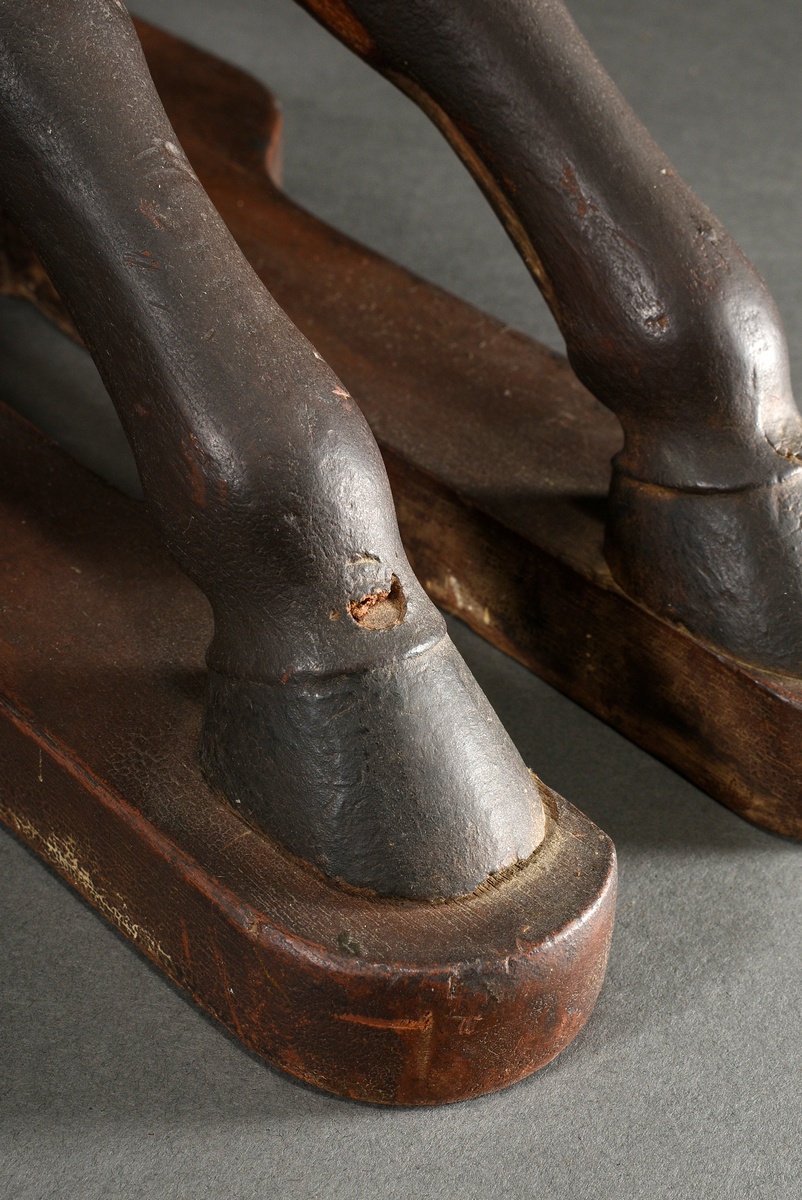 Drawing model ‘Galloping horse’, wood painted with leather ears and remains of the bridle, 19th cen - Image 10 of 20