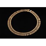 Midcentury Gelbgold 750 Garibaldi Collier mit umlaufenden Tropfenelementen, 37,2g, L. 45cm, B. 1,7c