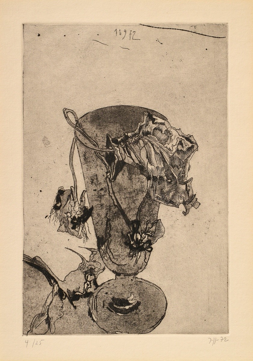 Janssen, Horst (1929-1995) ‘o.T. (Still Life with Glass)’ 1972, etching, 4/25, sign./dat./num. belo - Image 2 of 4