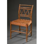 Decorative chair with bamboo trompe l'oeil frame and woven seat, probably England, late 19th centur