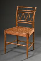 Decorative chair with bamboo trompe l'oeil frame and woven seat, probably England, late 19th centur