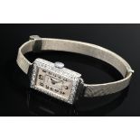 White gold 585 Eszeha evening watch with diamond octagonal bezel (approx. 0.50ct/SI/W) approx. rect