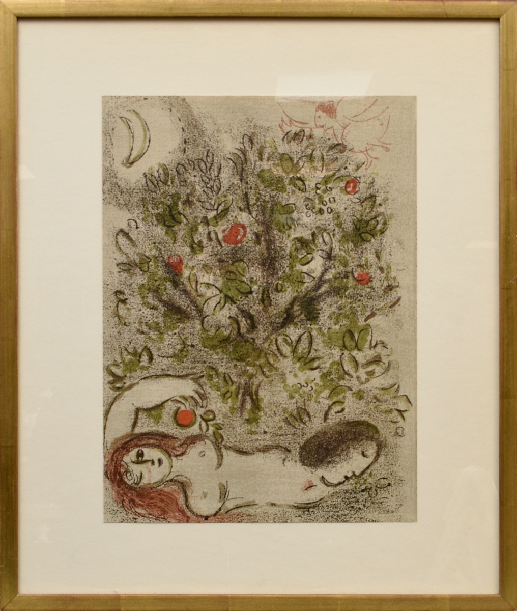 Chagall, Marc (1887-1985) „Paradies“ 1960, Farblithographie, 35,3x26cm (m.R. 50,5x43cm) - Bild 2 aus 2
