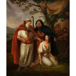 Schopin, Henri Frédéric (1804-1880) „Boas trifft Ruth beim Ährensammeln“, Öl/Leinwand, Original Pru