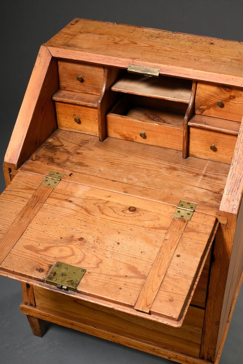 Rural softwood children's secretary in simple design with sloping flap, 19th century, approx. 90x60 - Image 2 of 10