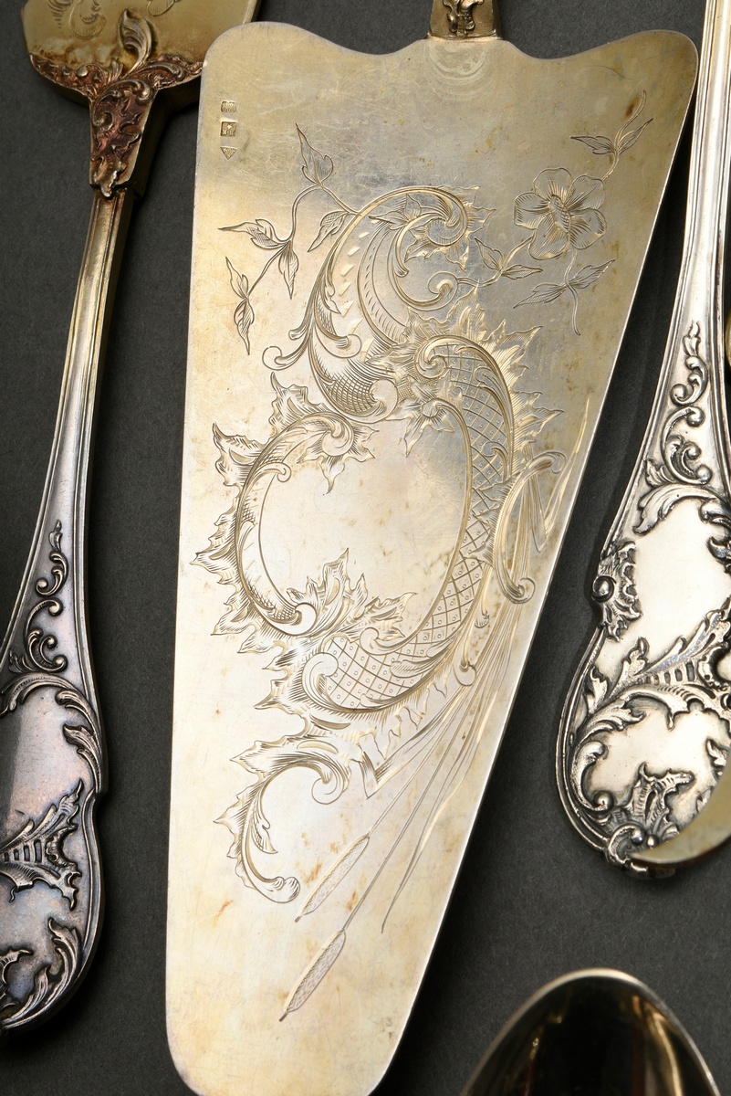 195 Pieces Neo-Rococo cutlery with rocailles and alloy monogram ‘RJH’, silver 800, 8420g (o. knives - Image 12 of 21