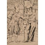 Heckel, Erich (1883-1970) 'Two Clowns' 1929, etching, 18/20, sign./dat./titl./num. below, PM 27x18.