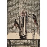 Werkmeister, Wolfgang (*1941) 'Still Life with Double Curtain' 1983, colour etching, a., b. sign./d