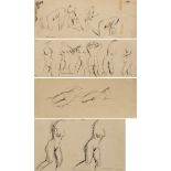 4 Mayershofer, Max (1875-1950) 'Nude studies', charcoal, each sign. (partly several times), partly 