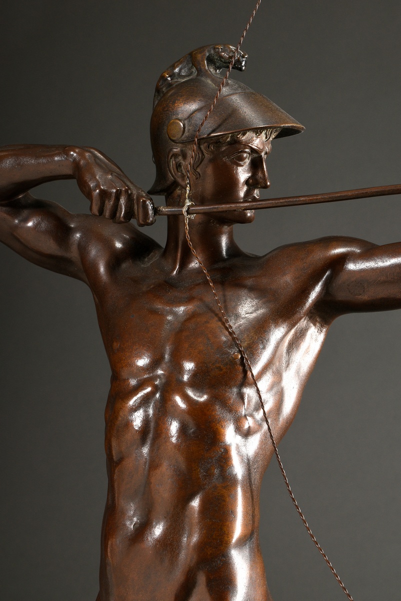 Geyger, Ernst Moritz (1861-1941) "Archer", patinated bronze, sign./inscr. "E.M. Geyger fec." on the - Image 5 of 12