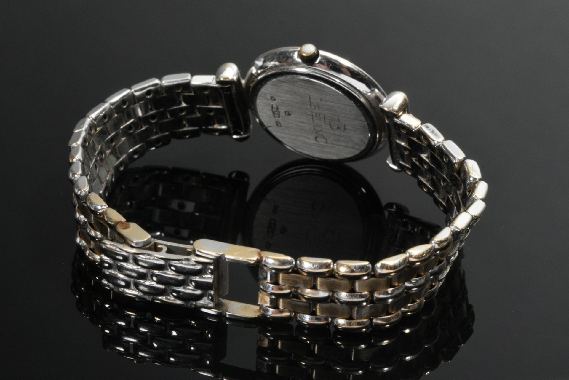 White gold 750 LeBlanc wristwatch with diamonds (total about 0.80ct,SI/W), quartz movement, 49g, l. - Image 3 of 4