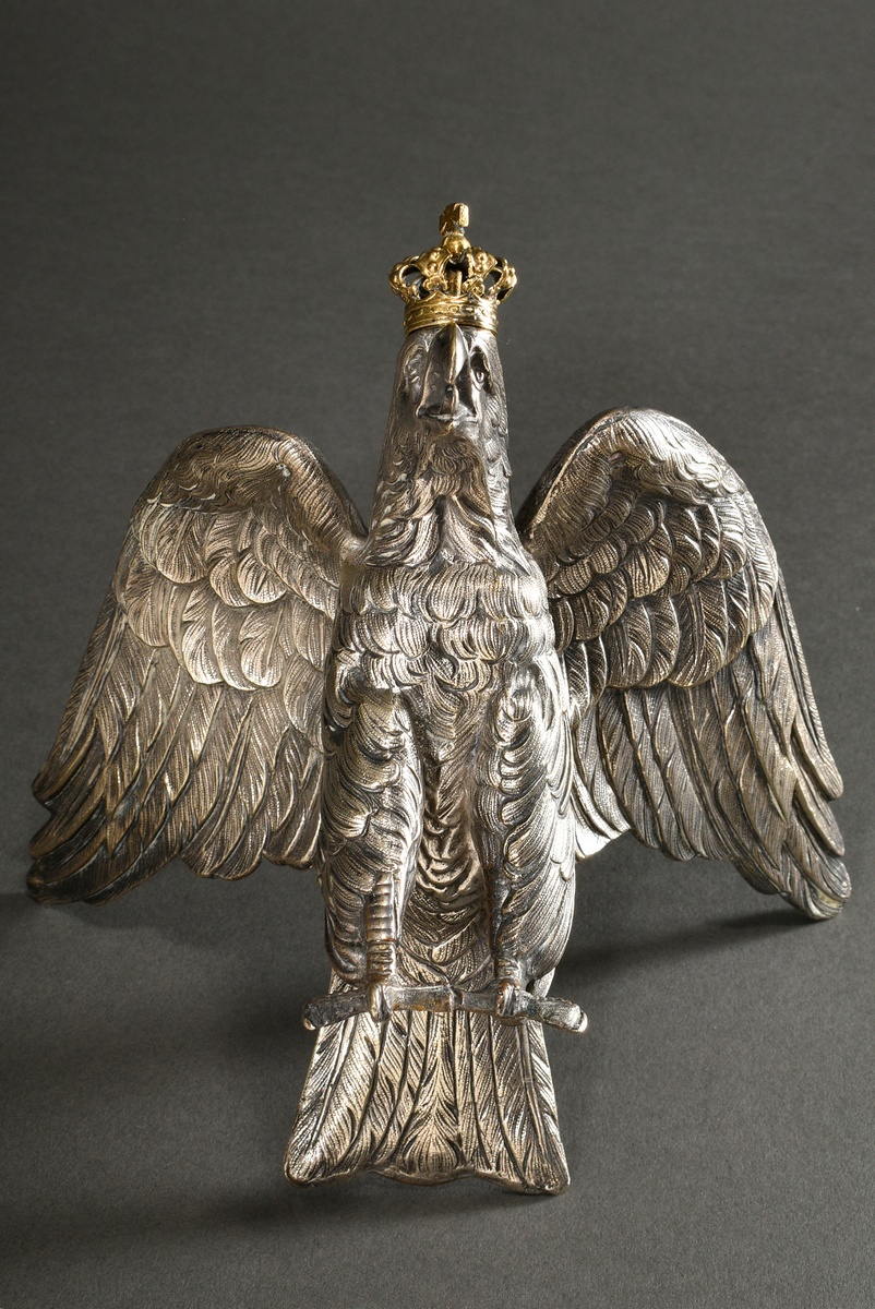Wilhelminischer Adler mit deutscher Kaiserkrone in fein ziselierter Ausführung, um 1880/1900, Metal - Bild 7 aus 8
