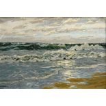 Kalckreuth, Patrick von (1892-1970) "Sea beach", oil/canvas, sign. l.r., magnificent frame, 60x90,5