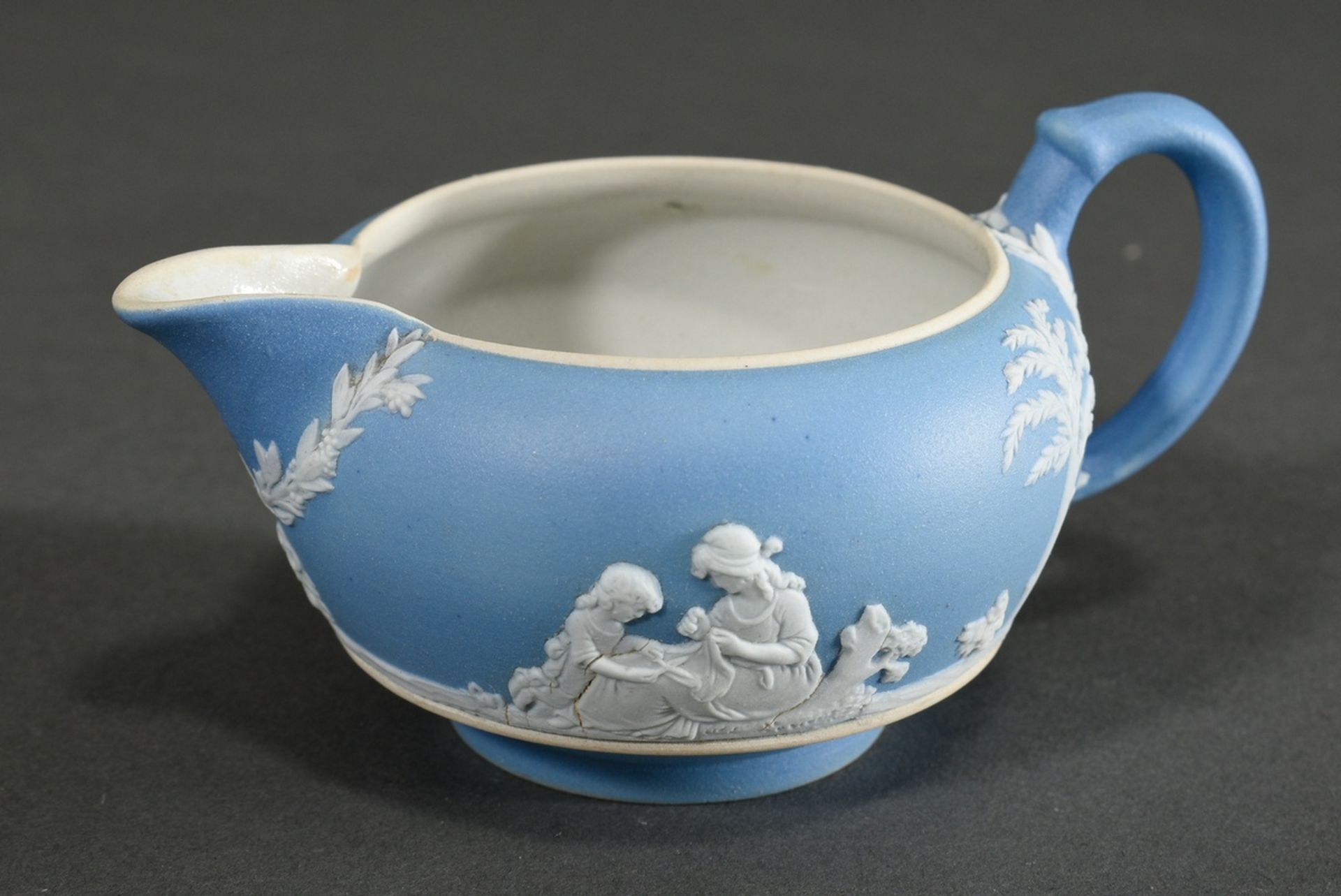 3 Various pieces of Wedgwood Jasperware Solitaire with classic bisque porcelain reliefs on a light  - Image 5 of 8