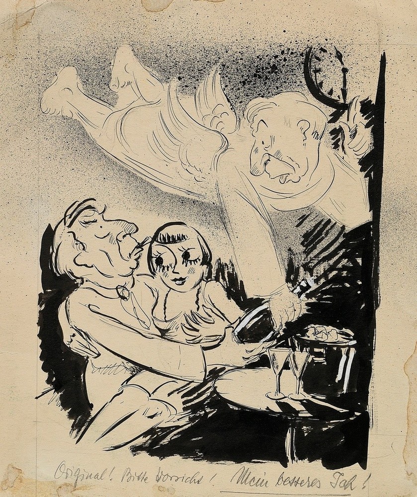 Reuss-Löwenstein, Harry (1880-1966) "My better self", ink/watercolour, heightened with white, titl.