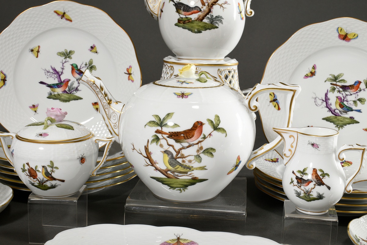 31 Pieces Herend coffee and tea service "Rothschild", Hungary 20th c., consisting of: 1 coffee pot  - Image 8 of 11