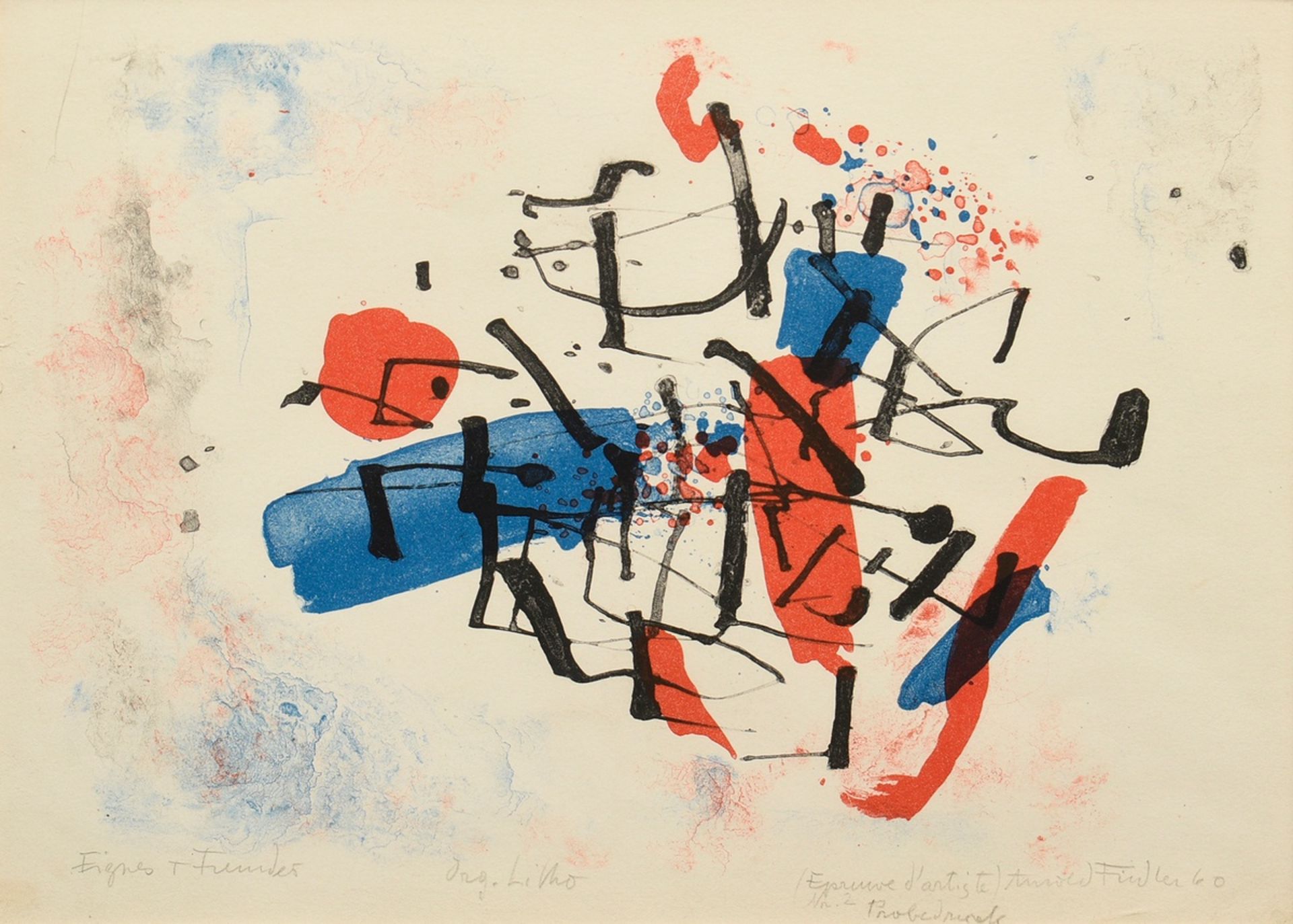 Fiedler, Arnold (1900-1985) ‘Eigenes + Fremdes’ 1960, colour lithograph, e.a./proof, a. sign./dat./