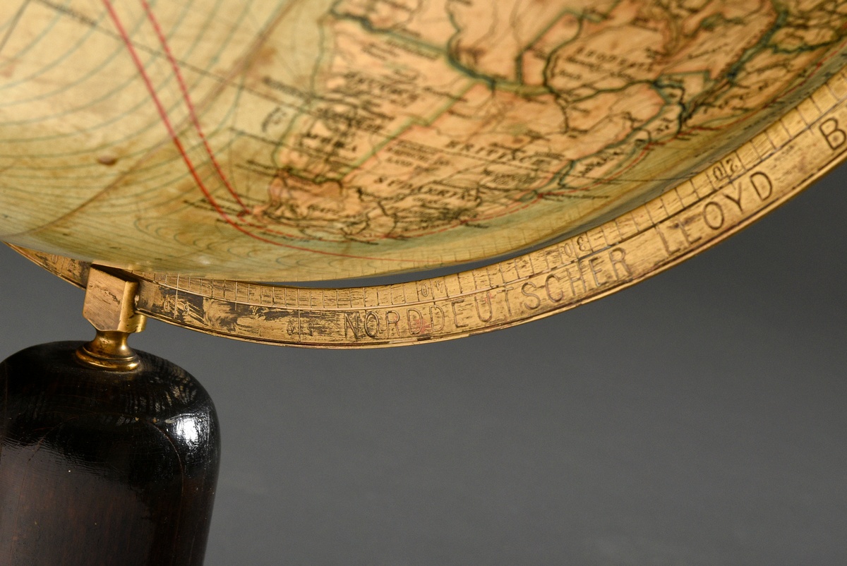 Large world traffic globe of the steamship company Norddeutscher Lloyd Bremen, made in the cartogra - Image 4 of 7