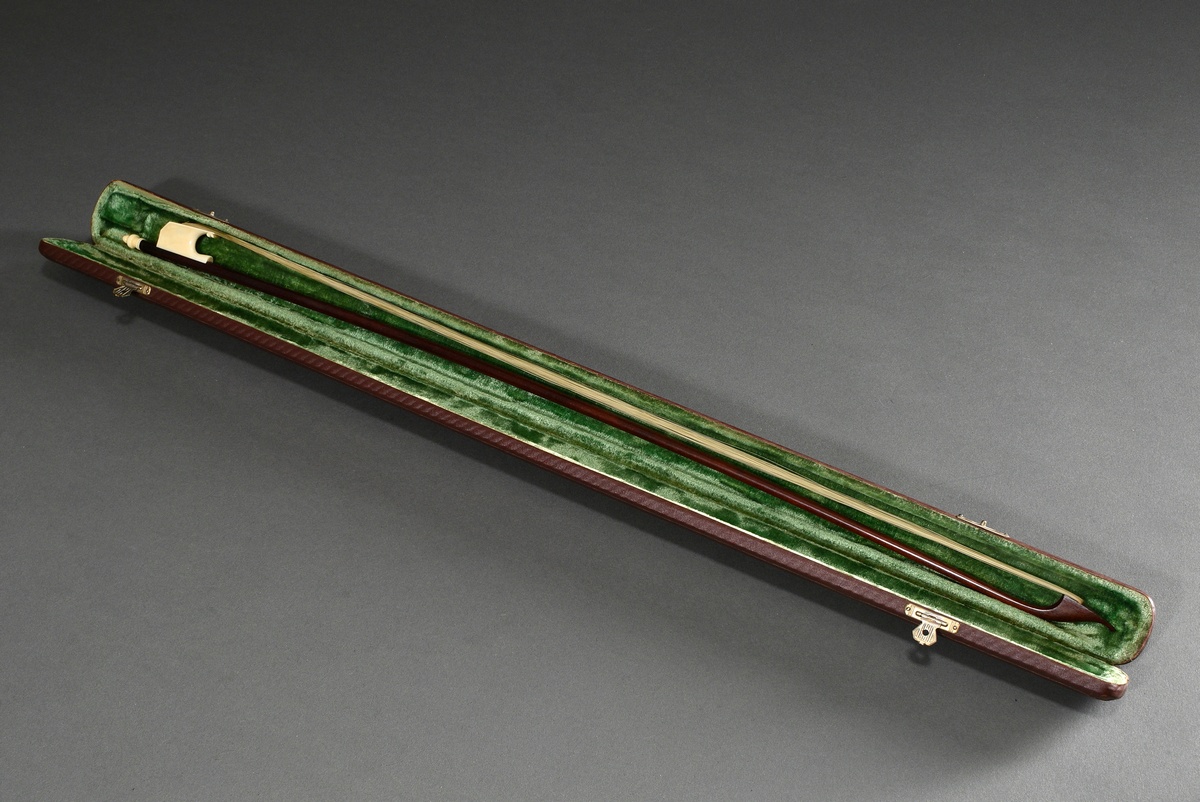 Master violin bow in case, so-called baroque bow, Saxony 20th century, brand stamp "C. Hans Karl Sc - Image 7 of 12