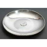 Modern plate with Hamburg coin "Deutsches Reich 1913" in the centre and cord rim, silver 800, 351g,