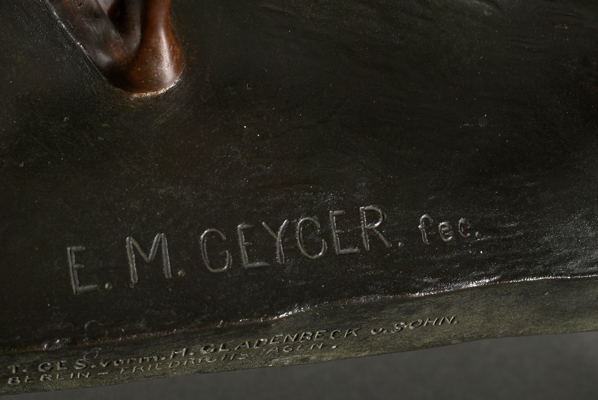 Geyger, Ernst Moritz (1861-1941) "Archer", patinated bronze, sign./inscr. "E.M. Geyger fec." on the - Image 9 of 12
